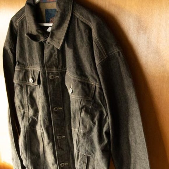 Nwot Godbody Brown Long Trucker Denim 